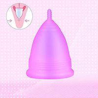 DNNAL Menstrual Cup Set, Built-in Sanitary Napkin Silica Gel Leakproof Reusable Period Cup Tampon Alternative(1/2 Pack),C