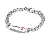VNOX PACEMAKER Bracelet Stainless Steel Medical Alert ID Bracelet for Unisex 8.5"