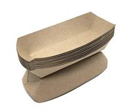 Mr. Miracle 7 Inch Paper Hot Dog Tray in Kraft Paper. Pack of 250. Disposable, Recyclable and Fully Biodegradable. Made in USA