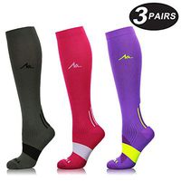 NEWZILL Compression Socks (20-30mmHg) for Men & Women (3-Pair Assort 05, Medium)