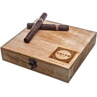 Swanky Badger Personalized Cigar Box – Wooden Cigar Holder Groomsmen Gift – Includes Custom Laser Engraving – 9 x 8.5 x 2 Inches (Heirloom)