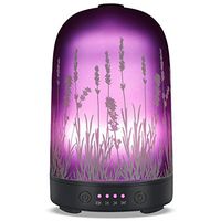 Aromatherapy Essential Oil Diffuser 120ml Glass Fragrance Ultrasonic Cool Mist Humidifier with 7 Color LED Lights and Waterless Auto Shut-off 4 Timed Settings For Home Office Yoga Spa Baby