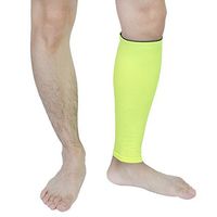 uxcell Adult Unisex Spandex Sports Leg Muscle Sleeve, Outdoor Golf Tennis Wrap Support, Biking Calf Protector XL Fluorescent Green