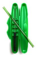Reusable Glass Drinking Straw with Travel to Go Protective Carrying Case Holder and Cleaning Brush | Perfect for Home, Office or Gift | Straight 8 in x 9.5 mm Healthy, Eco Friendly (Going Green)