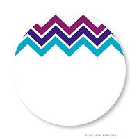 Midnight Chevron Stripes Stickers with Blank Space by Once Upon Supplies, 2 Inches Round Labels for Regular Mouth Mason Jars, Party Favor Stickers, 40 Pcs