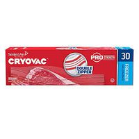 CRYOVAC Resealable Double Zipper Gallon Freezer Bags - 270 Count  (9 Packs x 30 Bags)