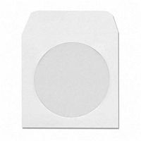100 Pack White CD/DVD Paper Sleeves with Window and Flap