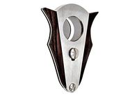 COSACASA CIGAR CUTTER STAINLESS STEEL DOUBLE CUT BLADE INVERTED ZEBRA WOOD CIGAR CUTTER- BLACK GIFT BOX