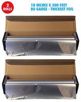 Heavy Duty Aluminum Foil, 18 Inches X 500 Feet, Commercial Industry Grade, Food Service, Wrap, Bulk Thick Super Heavy Duty Roll (2-Pack)