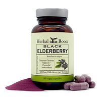 Mortar and Pestle Herbs- Black Elderberry Capsules - Extra Strength 4,300 mg - Made with Organic Elderberries Sambucus Negras - Immune Support - Vegan and Non-GMO - Made in the USA