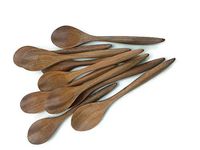 SET OF 10 PCS 5" Natural Rose Wood Wooden Ice-cream Sugar Salt Spoons Small Spoons