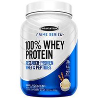 MuscleTech Prime Series 100% Whey Protein Powder, 25g Premium Protein, Research Proven Whey & Peptides for Faster Absorption, Vanilla, 27 Servings (2.0lbs)