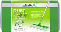 Clean All 213903 Dust & Mop Wet Refills 16 Count, White