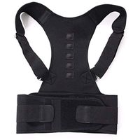 JDSHSO Magnetic Therapy Posture Corrector Back Brace Adjustable Shoulder Back Spine Lumbar Support Belt for Men Women (Balck,4XL)