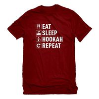 Mens Eat Sleep Hookah Small Red T-Shirt