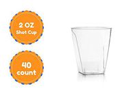 Disposable Elegant Square Plastic Glass Shot Cups 40 Count