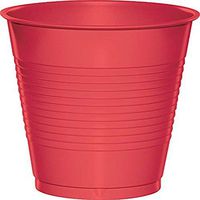 Creative Converting 28314681 Touch of Color Plastic Cups, 16 oz, Coral