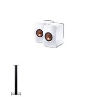 KEF LS50 Wireless White Speaker Pair +  Floorstands