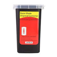 Delaman Sharps Disposal Case Waste Blade Storage Box Tattoo Blade Syringe Needle Trash Container 1PC(Black)