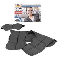 Sedona House Weighted Neck and Shoulder Wrap - Stress Relief Gifts for Women and Men, Home Spa Help Muscle Pain, Shoulders and Neck Pain and Tension Relief Pad(Color Grey, 3.85 lbs)