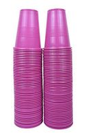 100 Pink Plastic Cups ~ 16 Oz Disposable Party Cups ~ Old Fashioned Tumblers ~ Pink Fancy Wedding Cups ~ Elegant Birthday Cups With Style ~ A Product of SUN-MOON Stars