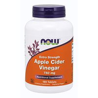 NOW Supplements, Apple Cider Vinegar 750 mg, from Fermentation of Sweet Apple Cider, Extra Strength, 180 Tablets