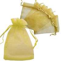 Allgala 100 Count Orangza Gift Party Favor Bags with Drawstring-8x12 Inch-Gold-PF53403
