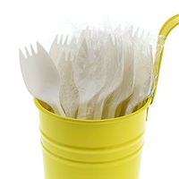 AmerCare Medium Weight Polypropylene Sporks, White, Individually Wrapped, Case of 1000