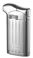 Visol Products Caseti Felix Chrome Lines II Soft Flame Pipe Lighter with Tamper