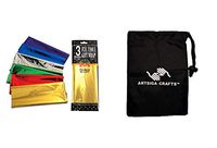 Darice DIY Crafts Supplies Gift Wrapping Tissue Foil Red 20 x 26 inches Sheets 3 Sheets (12 Pack) 2506 98 Bundle with 1 Artsiga Crafts Small Bag