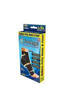 Foot Angel FALW-MC24/6 Anti-Fatigue Compression Foot Sleeve for Plantar Fasciitis Relief, Large/X-Large, Black, L-XL