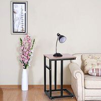 Mijaution End Table - Overbed Table Bedside Table Couch Table Snack Table for Coffee Laptop Tablet - Medical Or Household Table (Black-B, 22.0"x14.2"x23.6"(56x36x60cm))