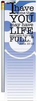 Wellspring Magnetic Refrigerator Note Pad with Pencil, Inspirations, "Have life...to the full." (John 10:10)