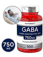 Horbaach GABA 750mg 100 Capsules | Non-GMO, Gluten Free | Gamma Aminobutyric Acid Supplement