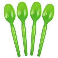 Frozen Dessert Supplies Super Dessert Green Disposable Plastic Spoons, Durable and Sturdy Party Spoons Great For Ice Cream & So Much More! Fast Shipping! 25 Count