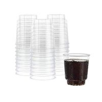 6 Oz. Clear Plastic Cups - High Transparency 200ml Disposable Polystyrene Cup, BPA-Free Hard Plastic PS Drink Cups (6oz, Clear)