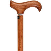 Genuine Bubinga Derby Walking Cane with Bubinga Wood Shaft and Silver Collar