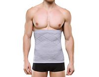 QQA Men Lumbar Support Workout Waist Trainer Weight Loss Trimmer Belt Breathable Sweat-Absorbing,Gray,XL