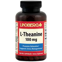 Lindberg L-Theanine 100 mg, Vegetarian Capsules, Promotes Relaxation* (120 Capsules)