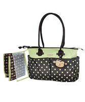 Carters Monkey Tote Bag - Brown/Green Dot