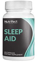 Nutrifect Nutrition Natural Sleep Aid Pills, with Magnesium, 5-HTP, GABA, Melatonin, and L-Theanine for Super Fast Night Time Muscle Recovery, 60 Veggie Caps
