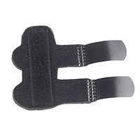 Grey990 1Pc Sponge Cloth Finger Splint Adjustable Posture Corrector Pain Injury Recovery - Hook and Loop Design Black