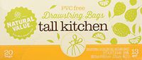 Natural Value 13 Gallon Drawstring Tall Kitchen Bags, 20 Bags