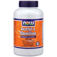 Now Foods Acetyl-L Carnitine 500 mg - 200 Vcaps 4 Pack