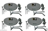 LOT 4 SLIMLINE DIRECTV DTV DISH ANTENNAS KA/KU HD MPEG4 W/MONOPOLES NO LNBF