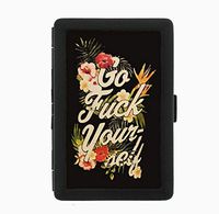Go F@#$ Yourself Funny Black Cigarette Case Holder Wallet RFID-Blocking