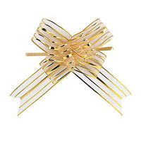10 Pcs 50mm Organza Ribbon Pull Bows Wedding Party Car Decoration DIY Gift Wrap - Golden Ameesi