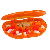 Multi-Day Vitacarry 8 Compartment Pill Box Holds up to 60 Pills Actual Size: 4.5"w X 3.0"d X .93"h (Orange)
