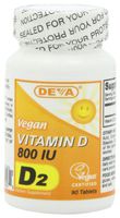 DEVA Vegan Vitamins Vitamin D 800 IU Tabs, 90 ct