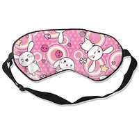 Cute Pink Bunny Sleep Eye Mask for Sleeping Contoured Eyemask Silk Best Night Blinder Eyeshade for Men Women Kids